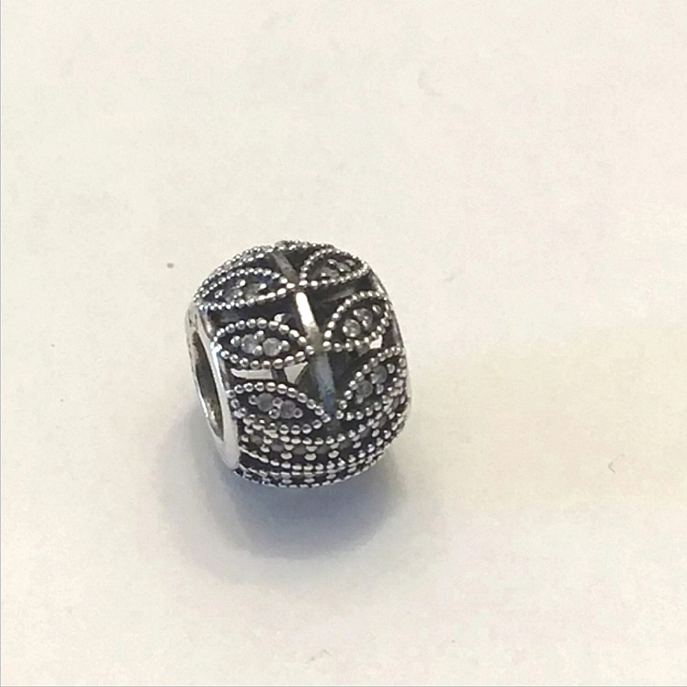 Pandora Pave Leaf Charm